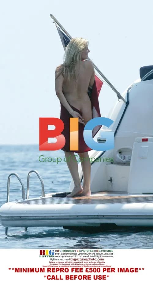 Abi Titmuss Sunbathing on Yacht in France