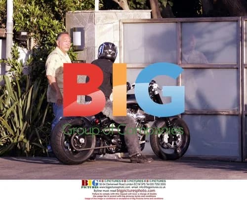 Brad Pitt riding motorbike in Malibu