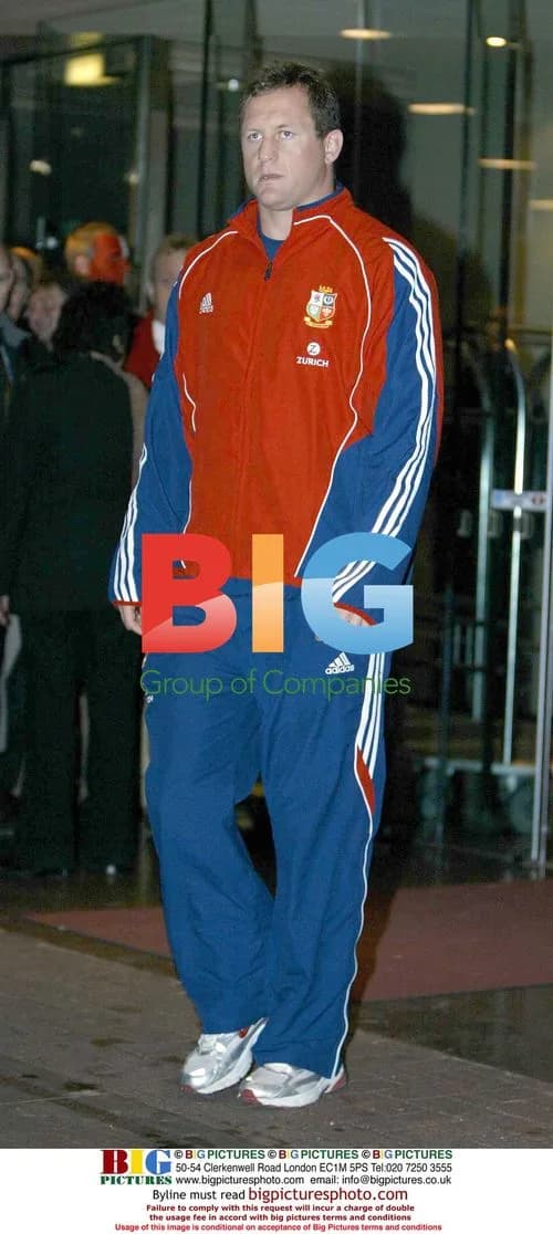 British & Irish Lions rugby team leaving hotel