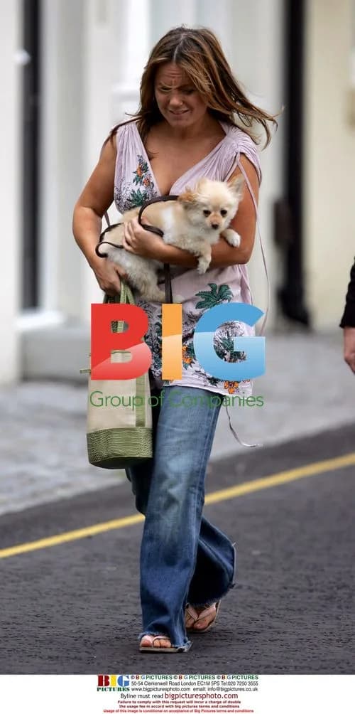 Geri Halliwell Walking Dog