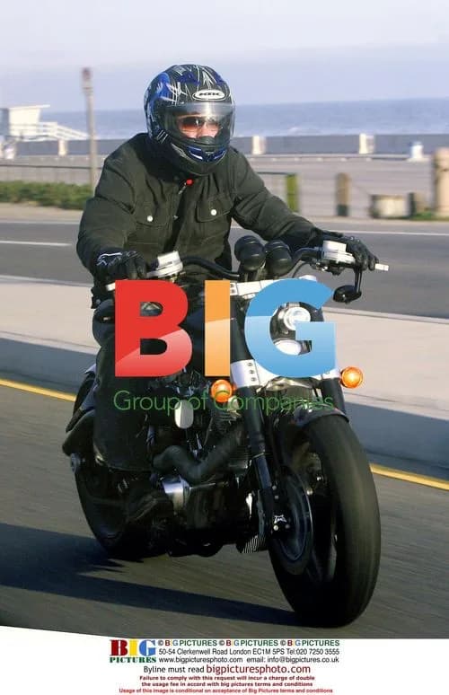 Brad Pitt riding motorbike in Malibu