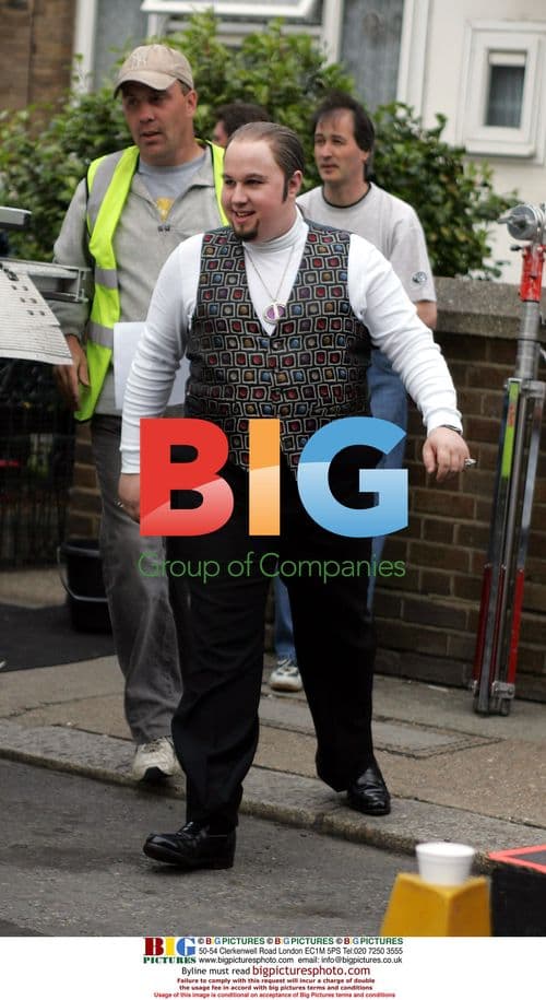 Matt Lucas and David Walliams filming Little Britain