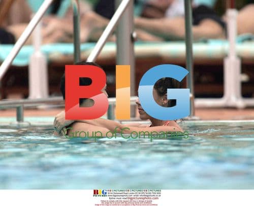 Michelle Heaton and Andy Scott-Lee relaxing poolside