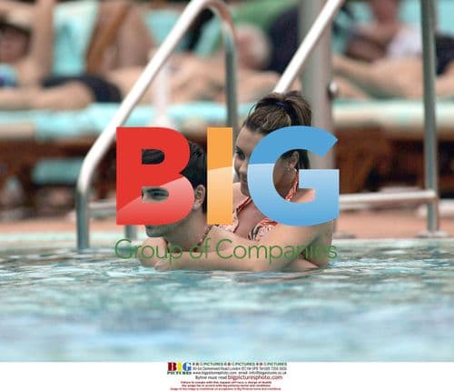 Michelle Heaton and Andy Scott-Lee Poolside