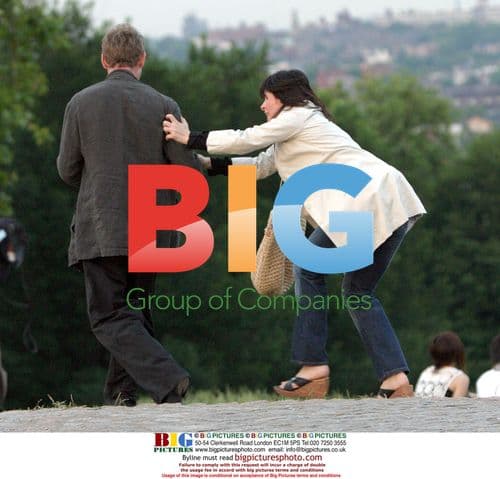 Jude Law and Juliette Binoche on film set