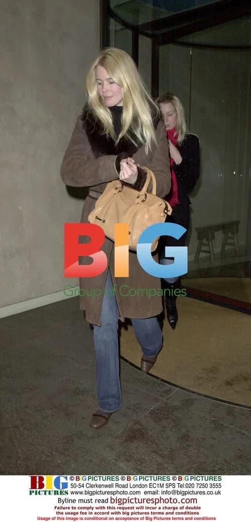 Claudia Schiffer leaving Nobu in London