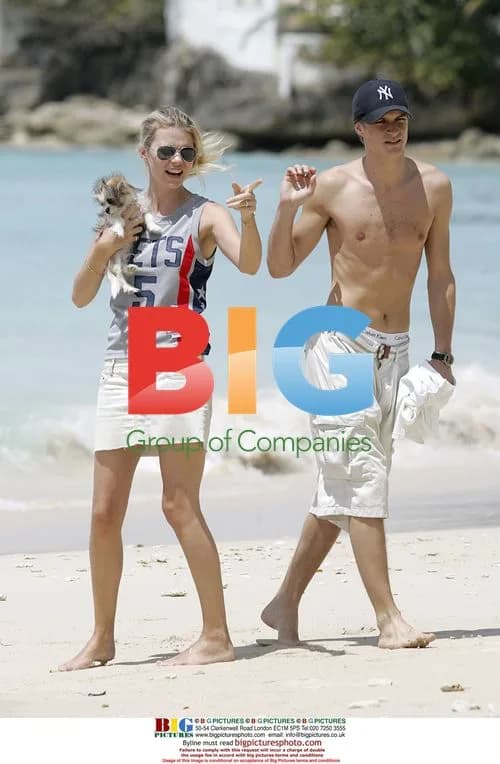 Jemma Kidd and Arthur Wellesley on Beach in Barbados