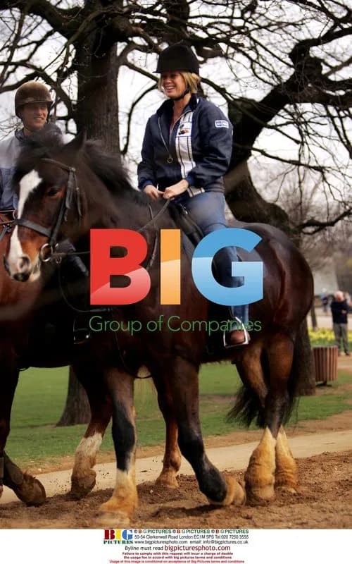 Rachel Hunter Horse Riding in London's Hyde Park