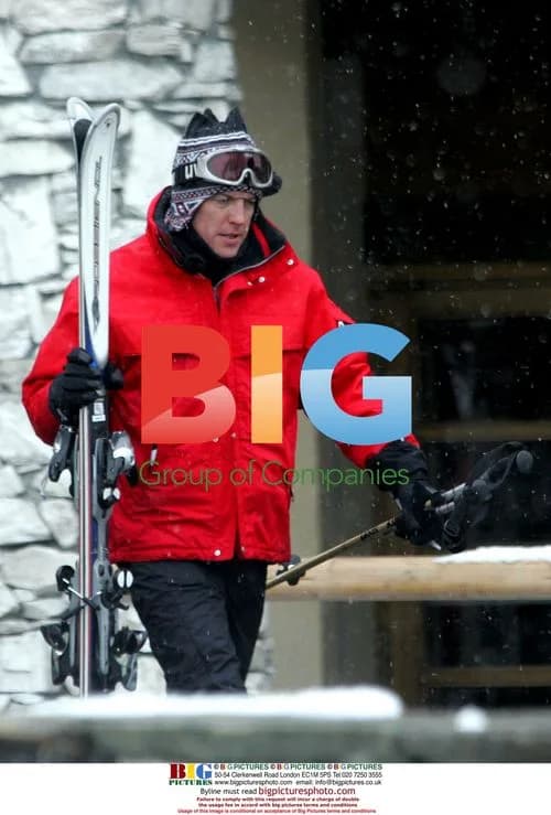 Hugh Grant and Jemina Goldsmith in Val d'Isere