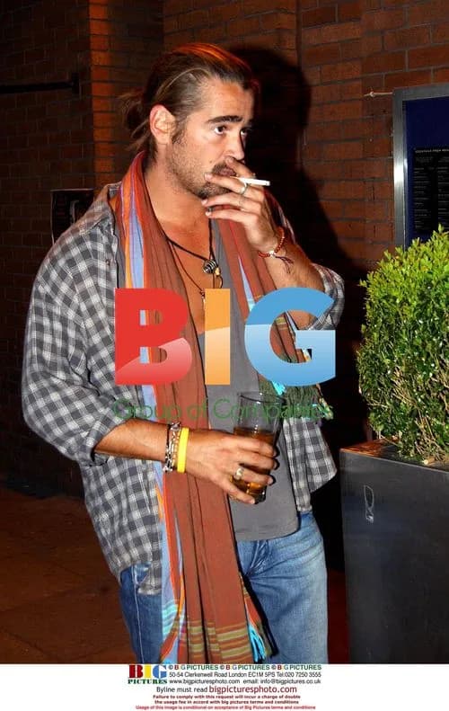 Colin Farrell Relaxing Outside Dublin Nightclub
