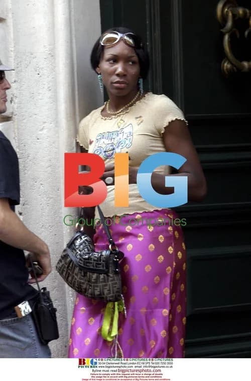 Venus Williams with entourage in Rome