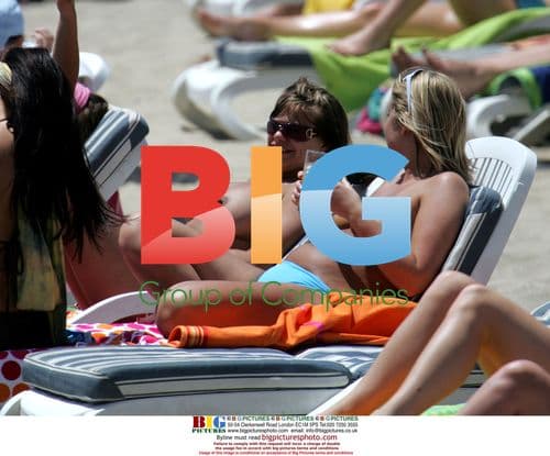 Jade Goody Enjoys Beach in Spain