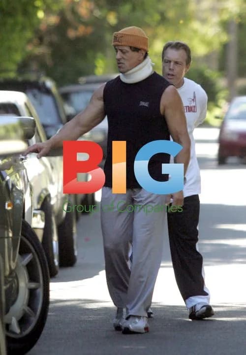 Sylvester Stallone Leaving Gym in Neck Brace