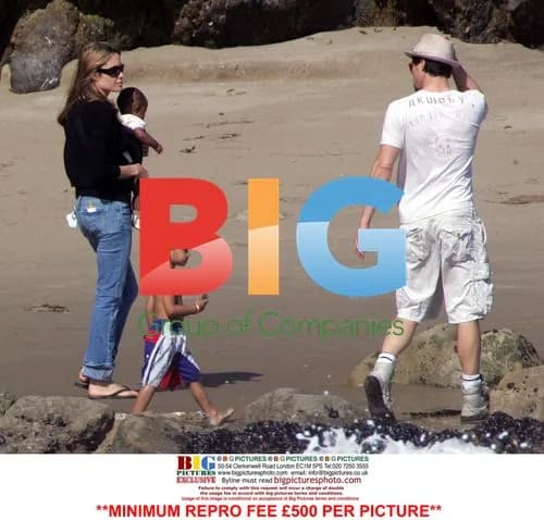 Brad Pitt and Angelina Jolie at the Beach