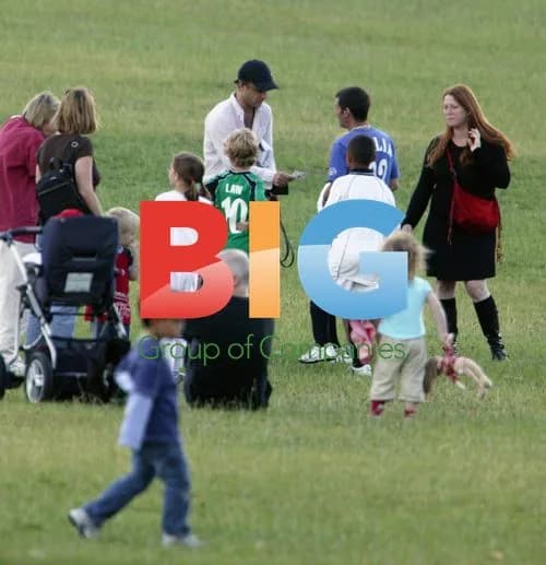 Jude Law with son Rafferty at football training