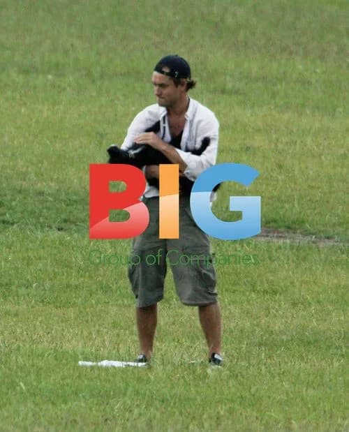 Jude Law with son at football training