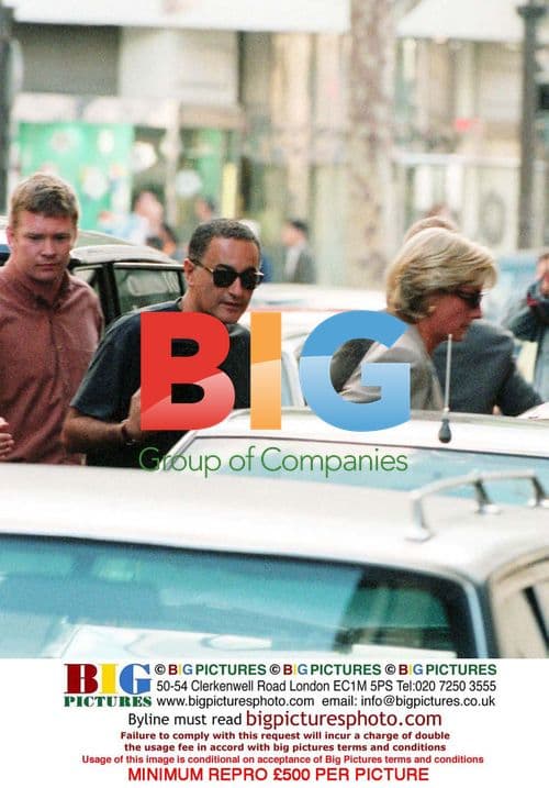 Princess Diana and Dodi Al Fayed Arrive in Paris