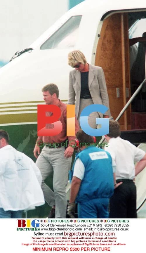 Princess Diana and Dodi Al Fayed Arrive in Paris