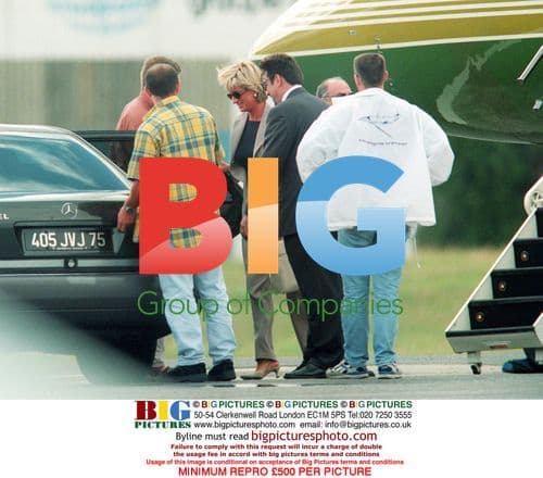 Princess Diana and Dodi Al Fayed Arrive in Paris