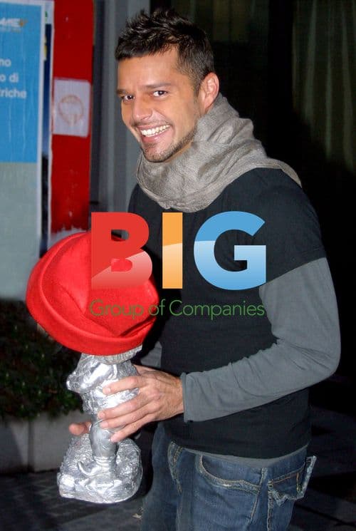 Ricky Martin with Gongolo the Dwarf in Milan