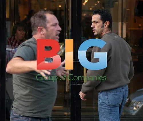 Security guard takes care of photographer