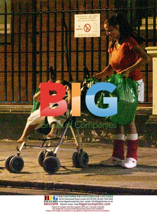 Glamour model Jordan picks up son