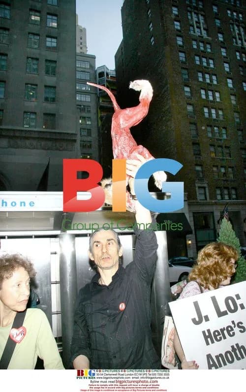 PETA Protesters Protest J.Lo Fur at Film Premiere