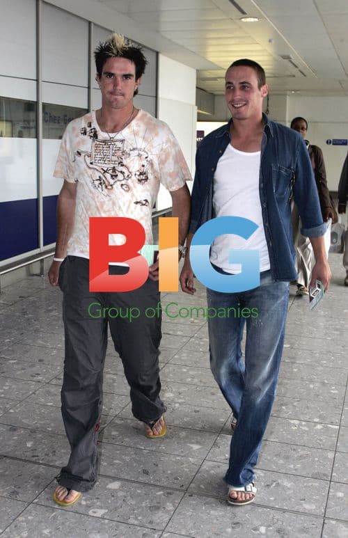 Kevin Pieterson and Simon Jones Depart London