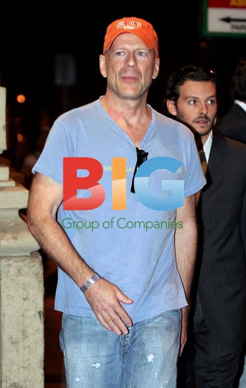 Edoardo Costa and Bruce Willis in Milan