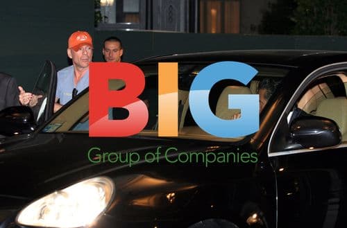 Edoardo Costa and Bruce Willis in Milan