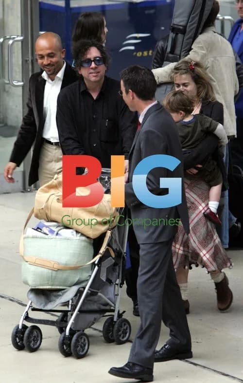 Tim Burton and Helena Bonham-Carter with son in Paris