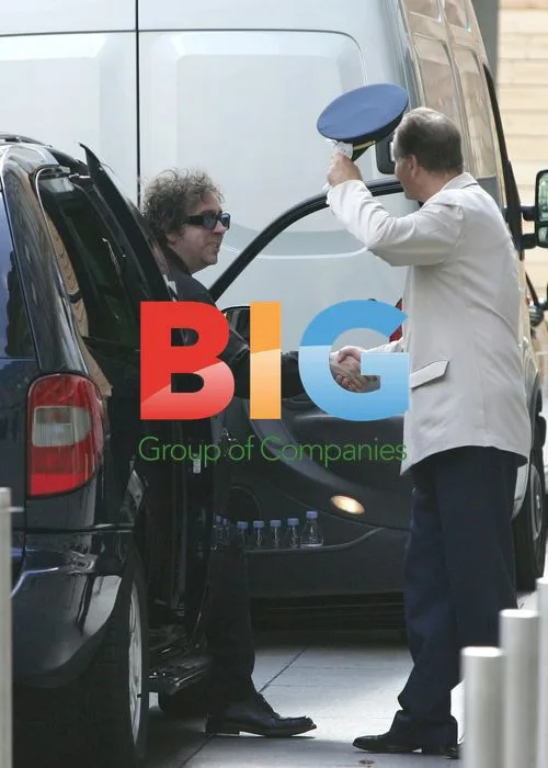 Tim Burton and Helena Bonham-Carter with son at Gare du Nord