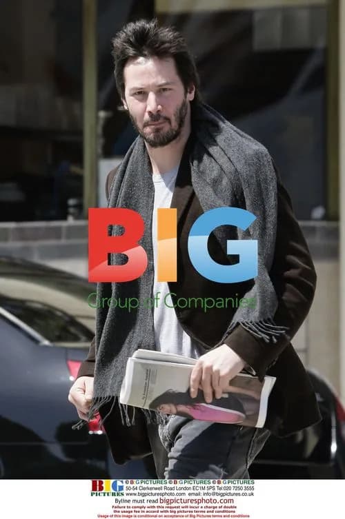 Keanu Reeves getting newspaper in West Hollywood
