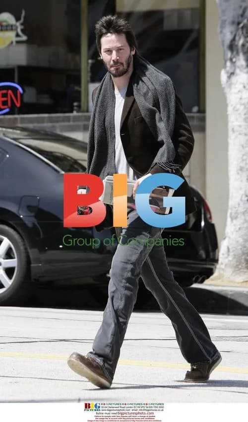 Keanu Reeves Getting Newspaper in West Hollywood
