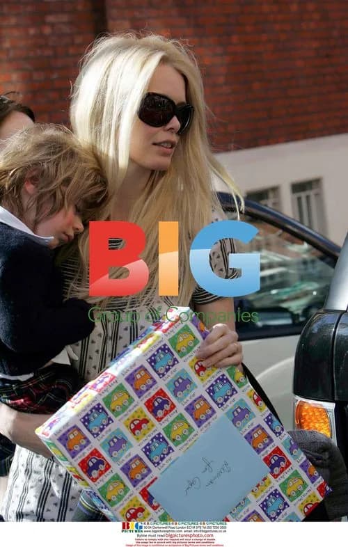 Claudia Schiffer and kids at birthday party