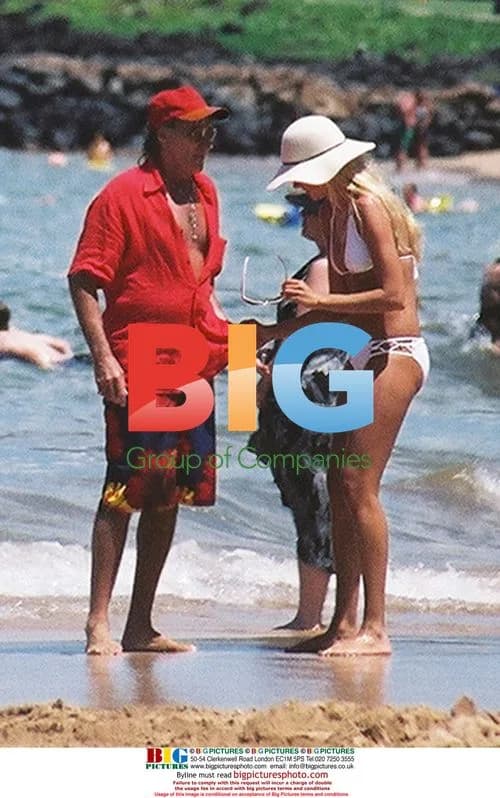 Rod Stewart on Hawaii Beach with Family