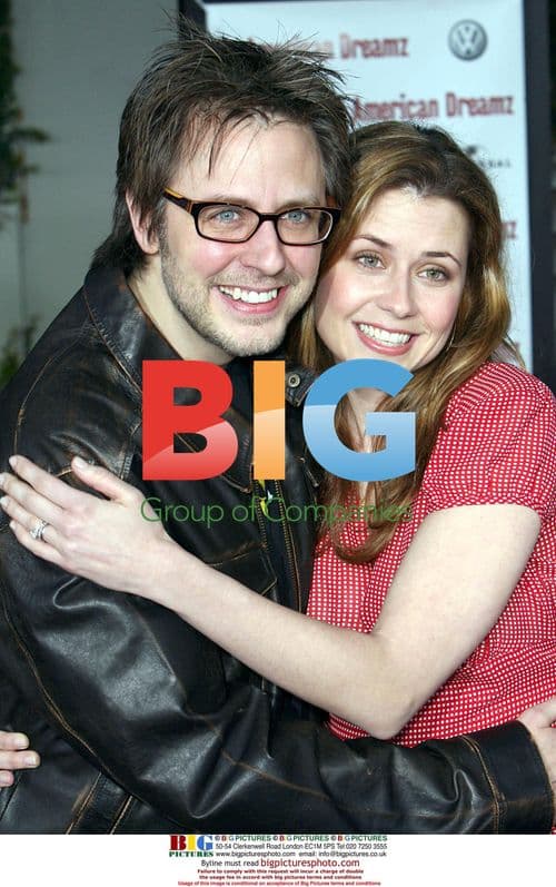 JAMES GUNN & JENNA FISCHER at 'American Dreamz' premiere