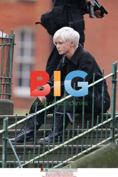 Hannah Spearitt on the set of 'Primaeval'