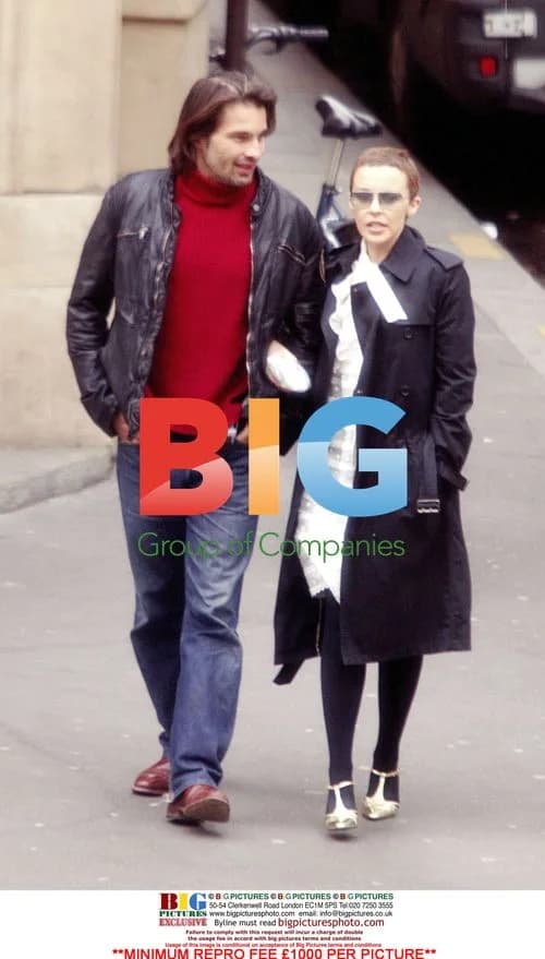 Kylie Minogue with Olivier Martinez in Paris