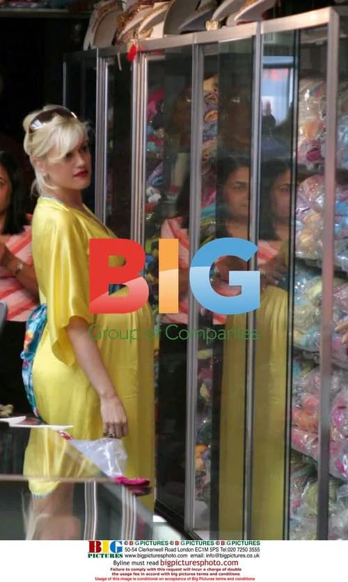 Pregnant Gwen Stefani Shopping for Saris