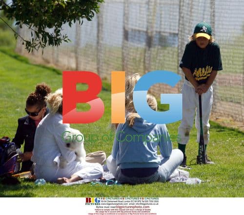 Pamela Anderson at Son's Baseball Game