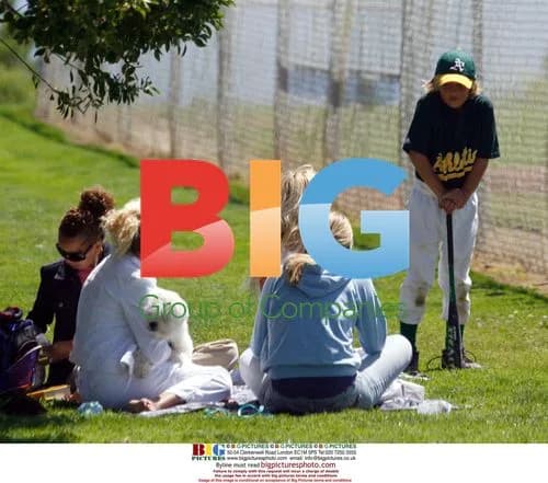 Pamela Anderson at Son's Baseball Game