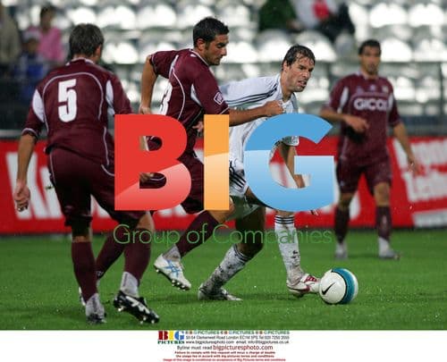 Footballers challenge for ball in Graz, Austria