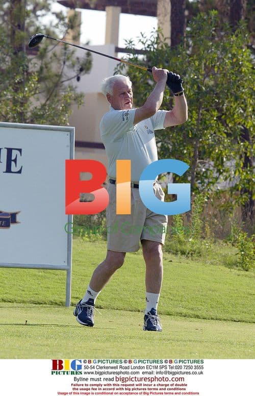 Bobby Robson playing golf in Algarve, Portugal