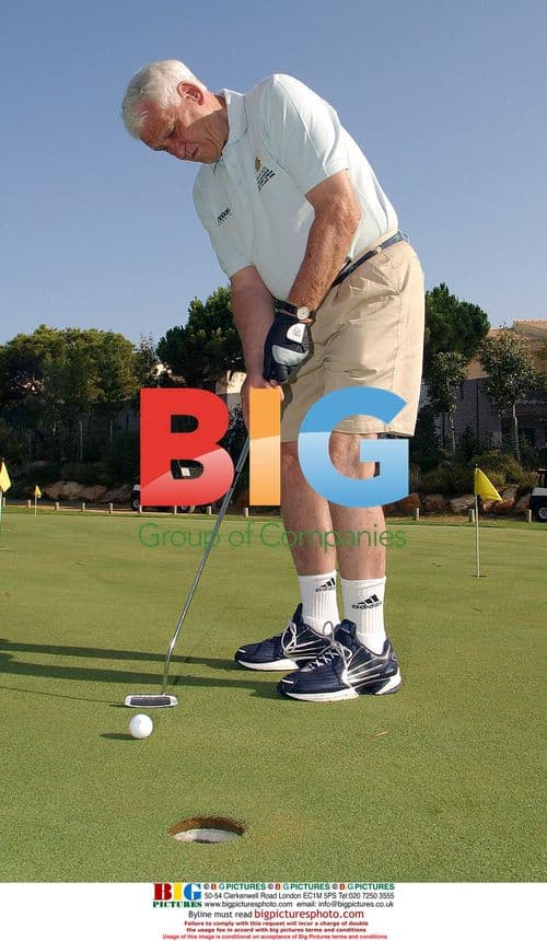Bobby Robson playing golf in Algarve, Portugal