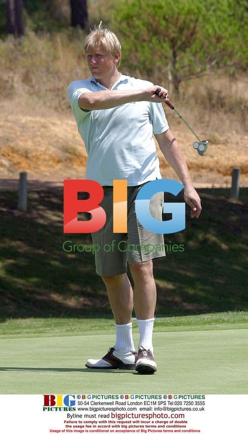 Peter Schmeichel playing golf in Algarve