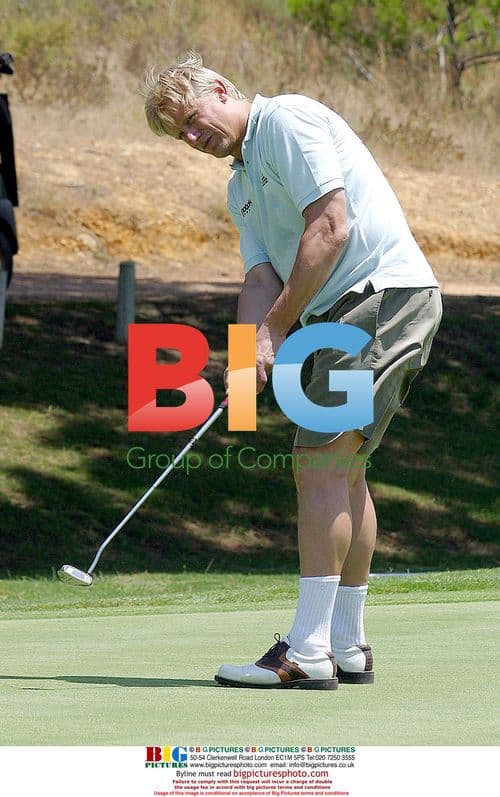 Peter Schmeichel playing golf in Algarve