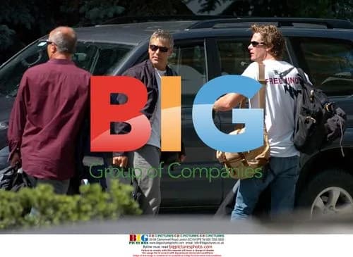 George Clooney and friend Randy Gerber in Bozen, Italy