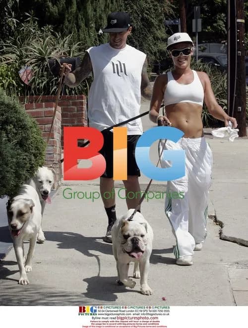 Pink and Carey Hart Walk Dogs
