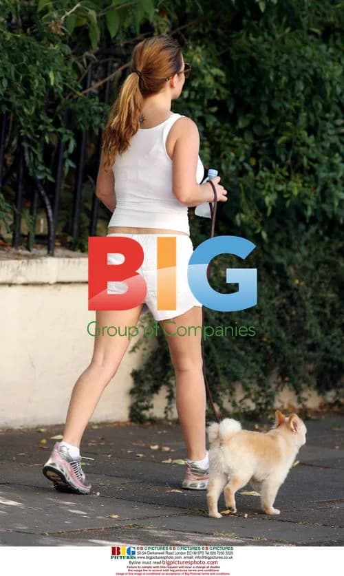 Geri Halliwell Takes Dog for Walk